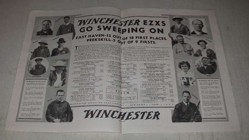 Vintage 1936 Winchester EZXS Ammo Ad - Mechling Borokhovich Breuler Carlson
