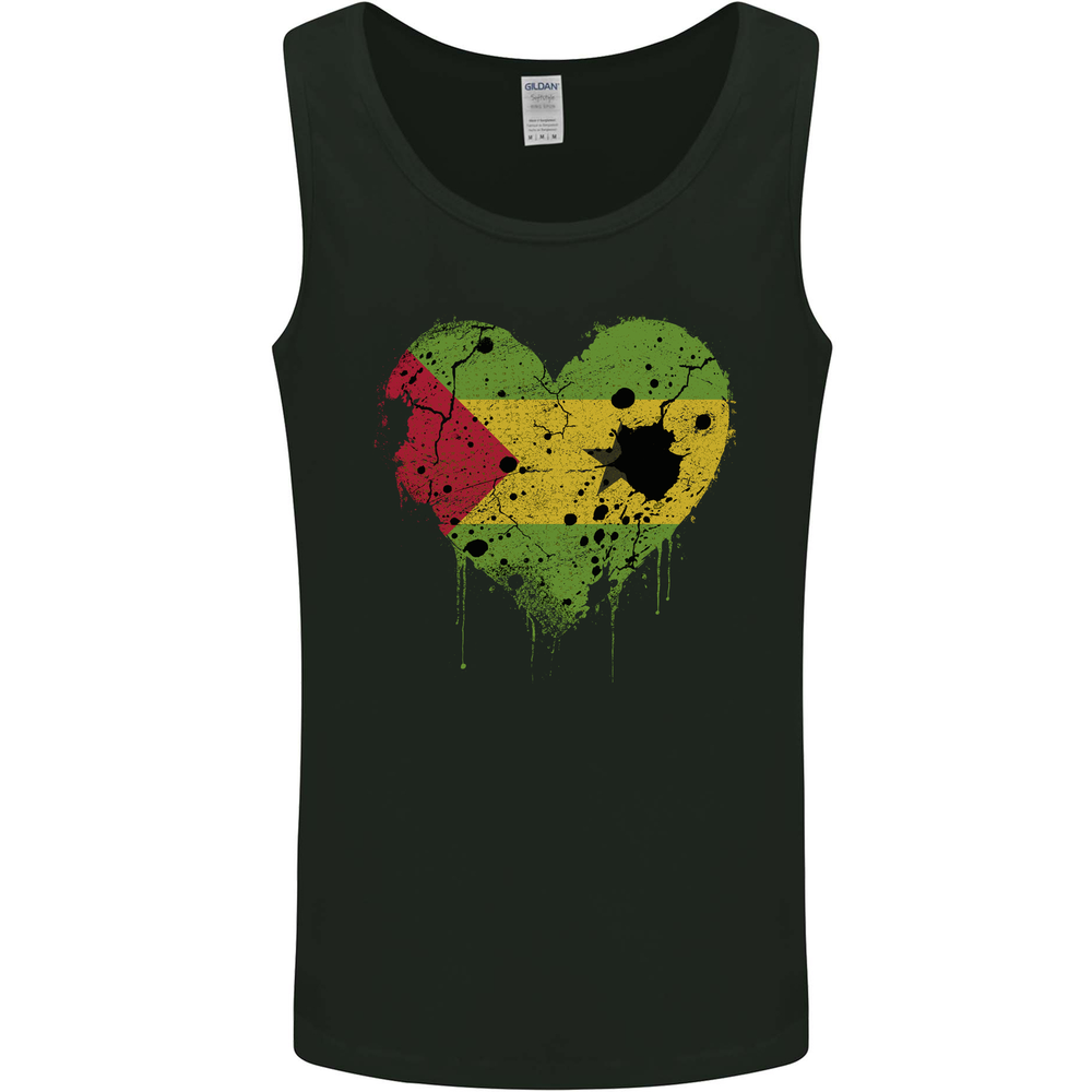Love Sao Tome and Principe Flag Day Football Mens Vest Tank Top
