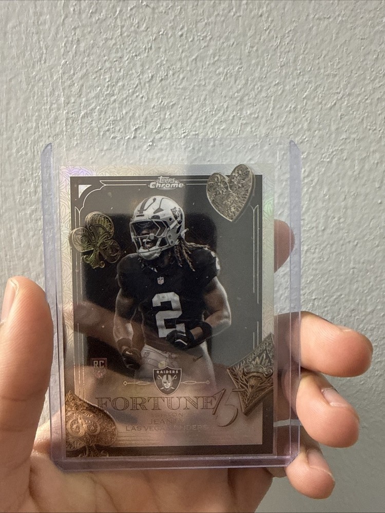Ashton Jeanty 2025 Nfl Topps Chrome Fortune 15 Refractor Rookie Card ￼