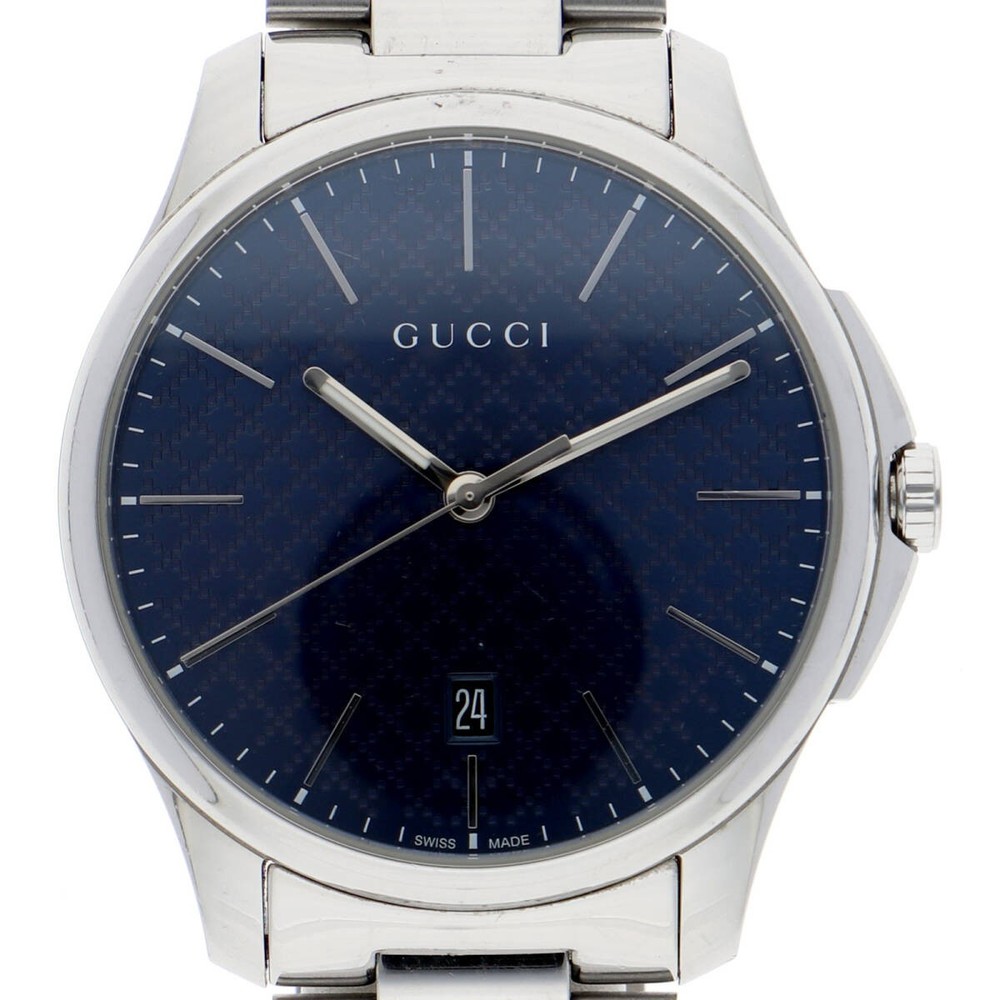 GUCCI 126.3 Black Case Size 4.5 ×4.3cm Band Size 17cm Watch #20311