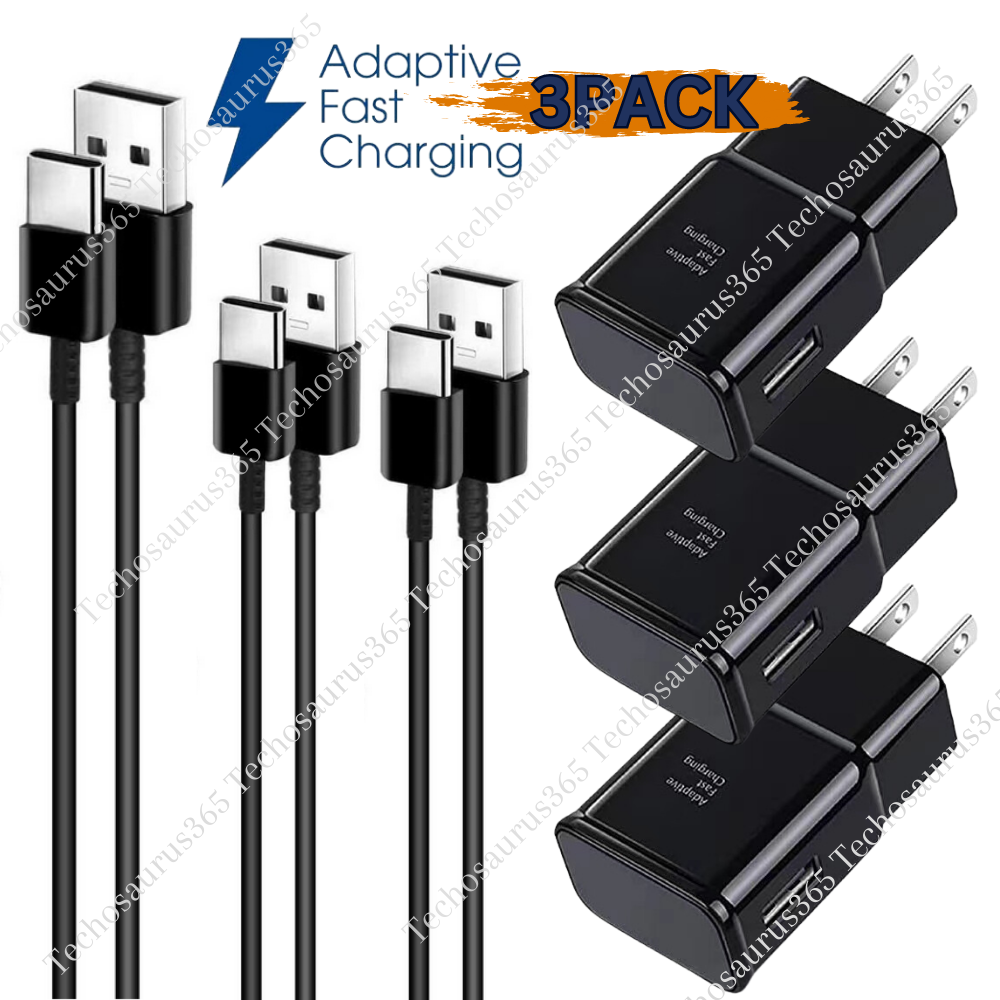 3-Pack USB-C Fast Wall Charger for Samsung Galaxy S22 S21 S20 S10
