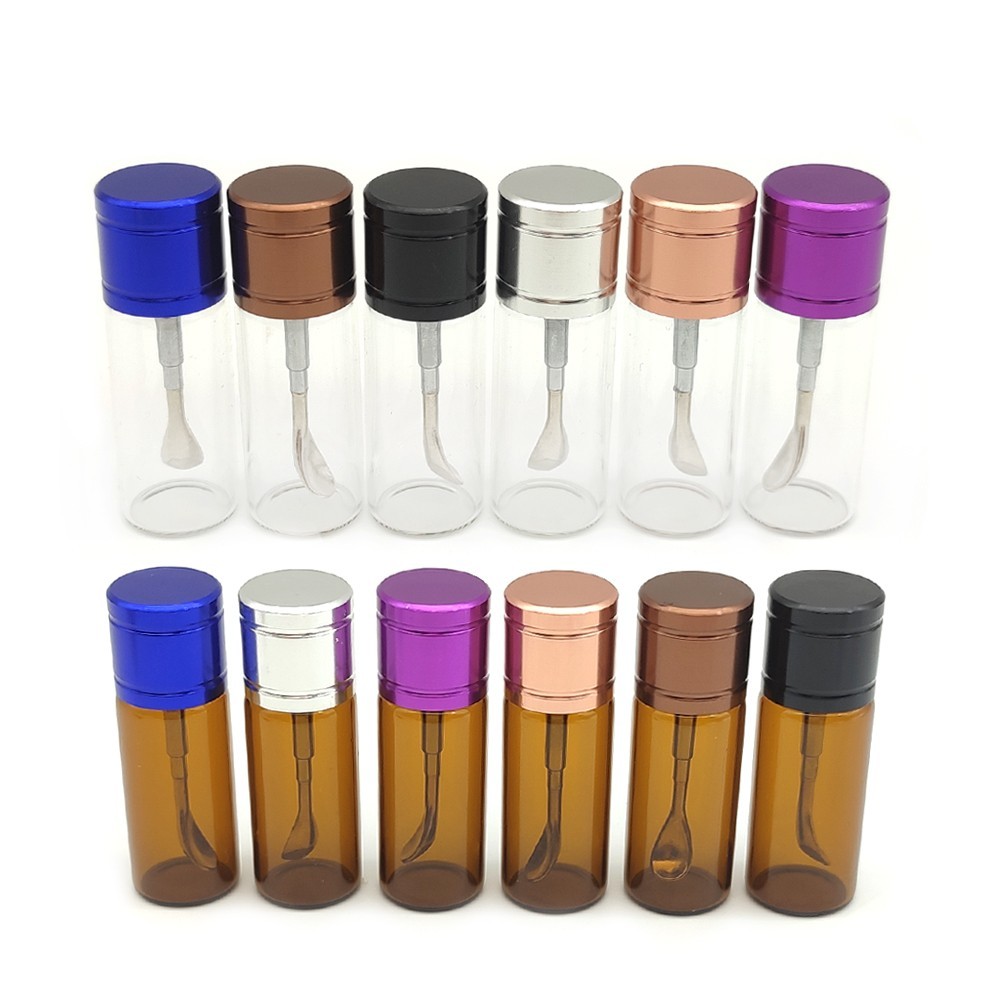 3Pcs Portable Inhalation Bottle 53x18mm Glass Storage Box Snuff Sniffer Gift