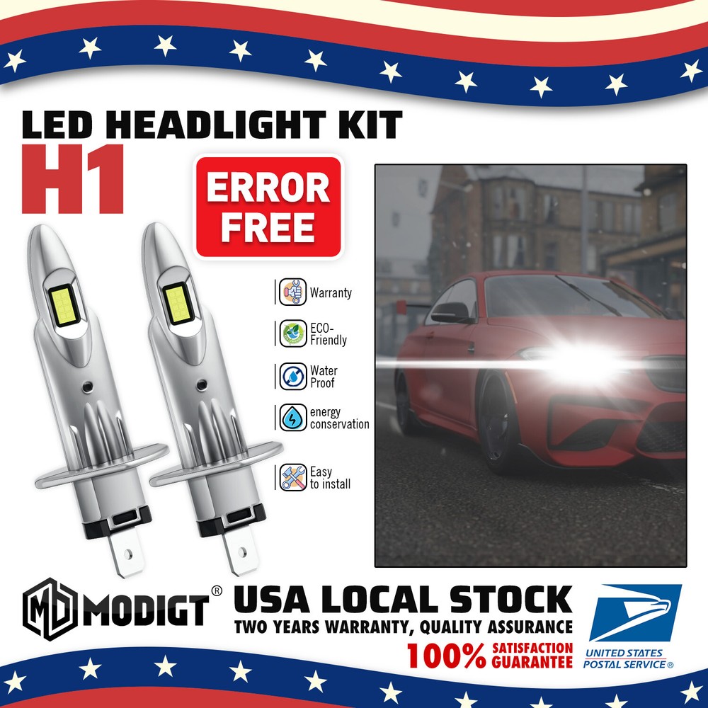 2x 6000K H1 LED Headlight Bulbs Kit High/Low Beam For Suzuki Forenza 2004-2008