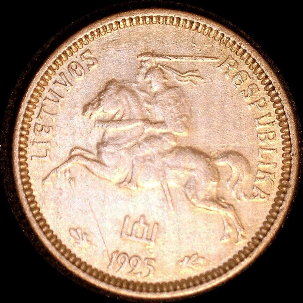 Lithuania 1925 1 litas old world silver coin HIGH GRADE  #3652