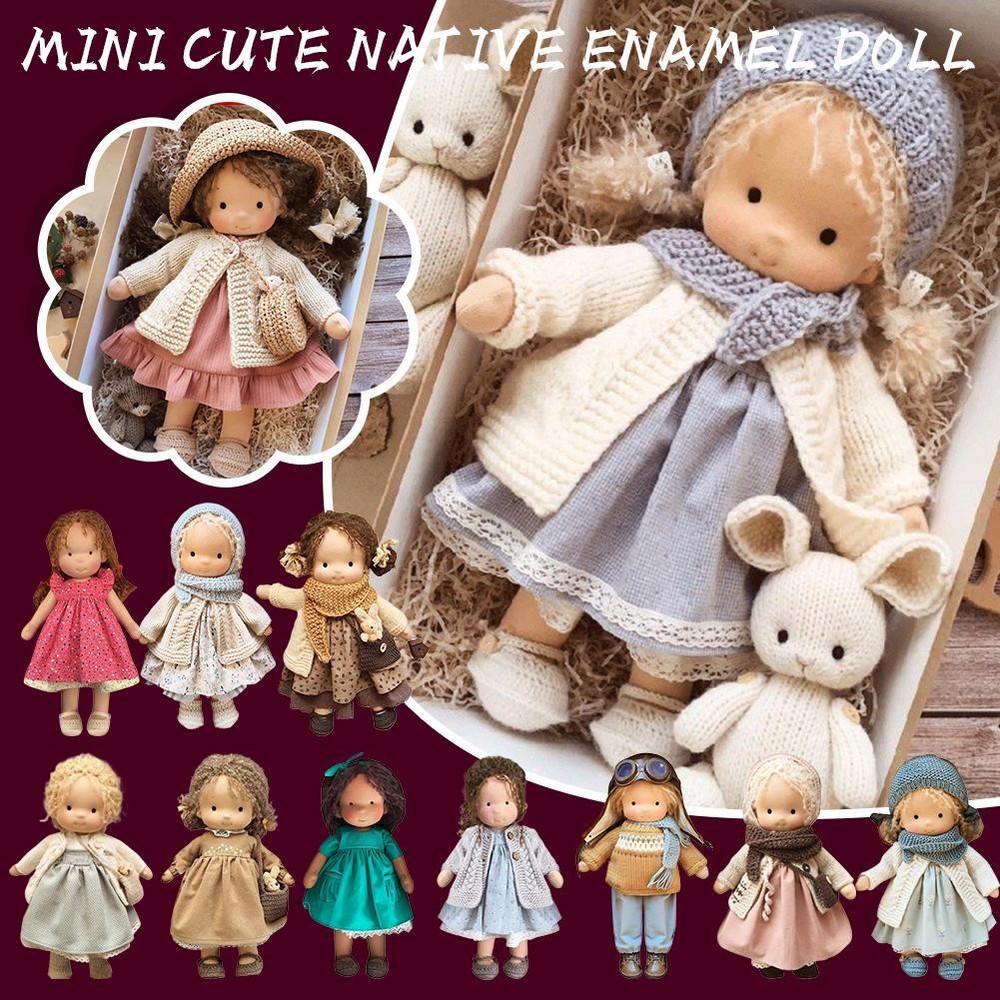 Waldorf Handmade Mini Doll Native Dress Up Enamel Cute Toy T7N7
