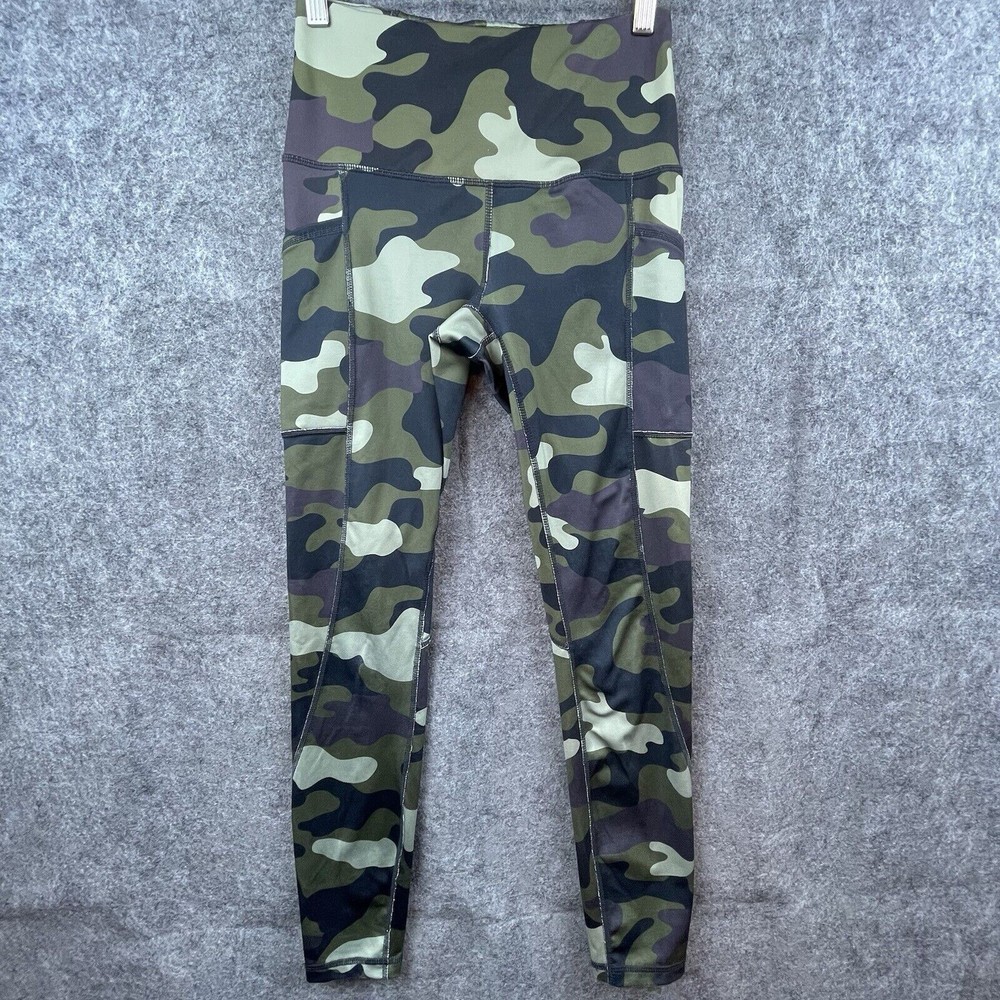 Reebok Leggings Womens Extra Small Camo Workout Yoga Compression Stretch