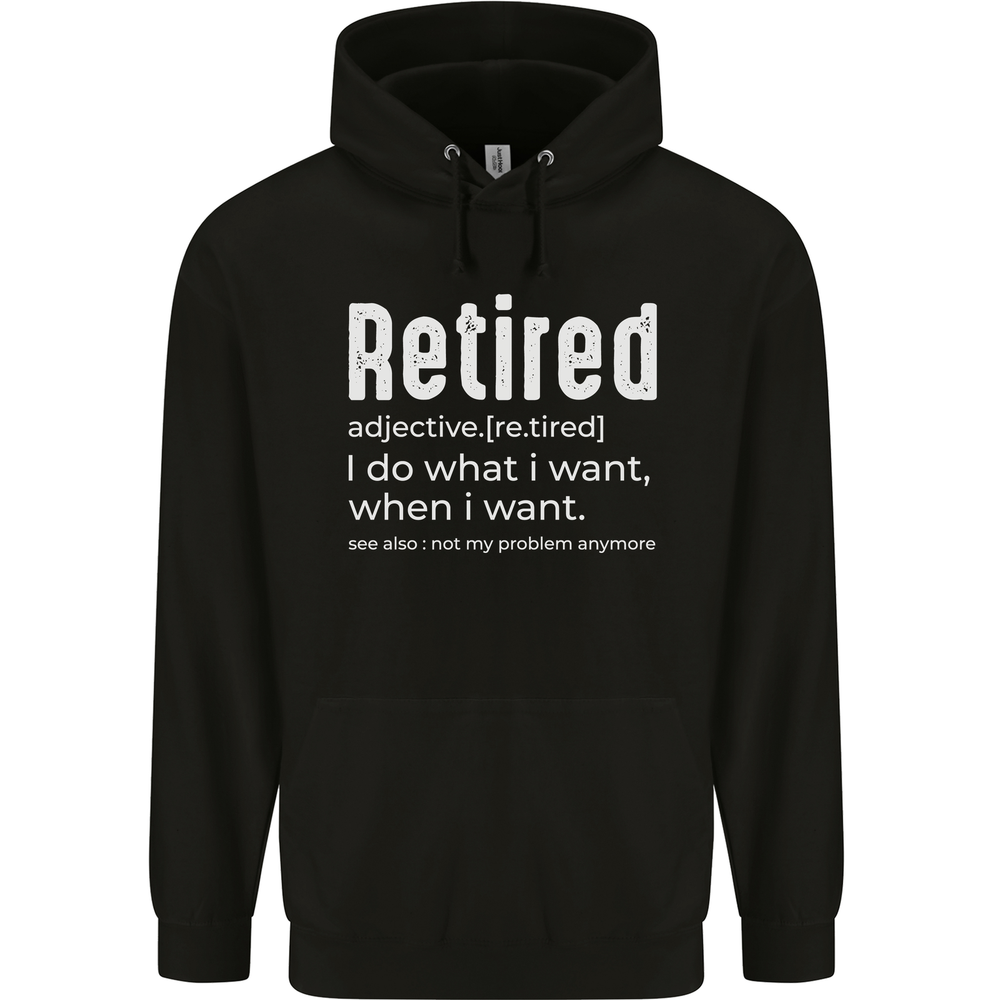 Retired Definition Funny Retirement Mens 80% Cotton Hoodie