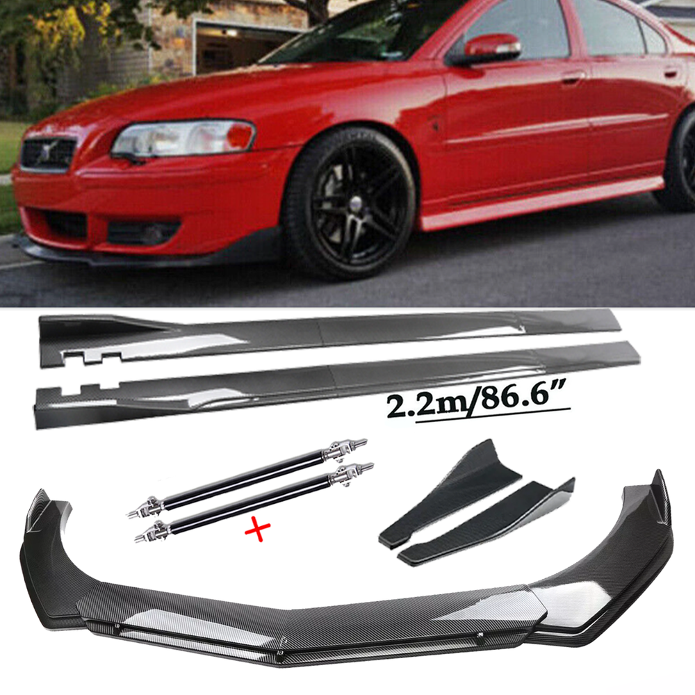 Carbon Fiber Front Bumper Rear Lip Chin Spoiler for Volvo S40 S60 S70 S80 Body Kit