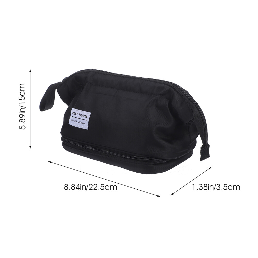 Cosmetic Travel Bag Double Layer Wear-resistant Toiletries Portable Makeup