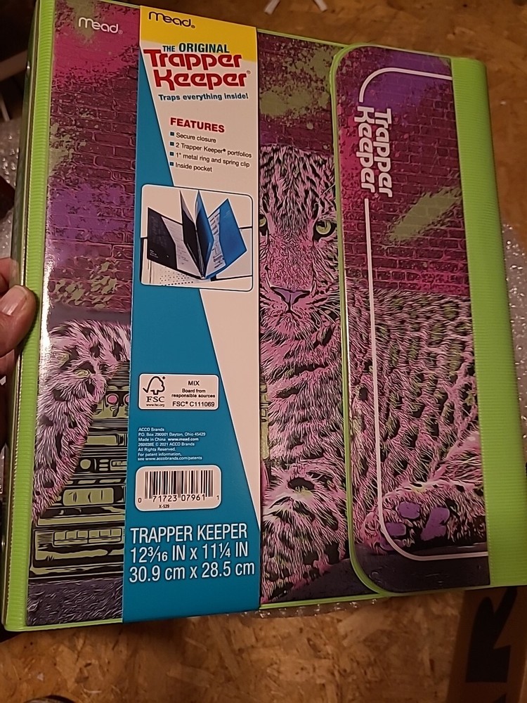 Trapper Keeper Binder Retro Style Tiger Portfolio Folder Mead