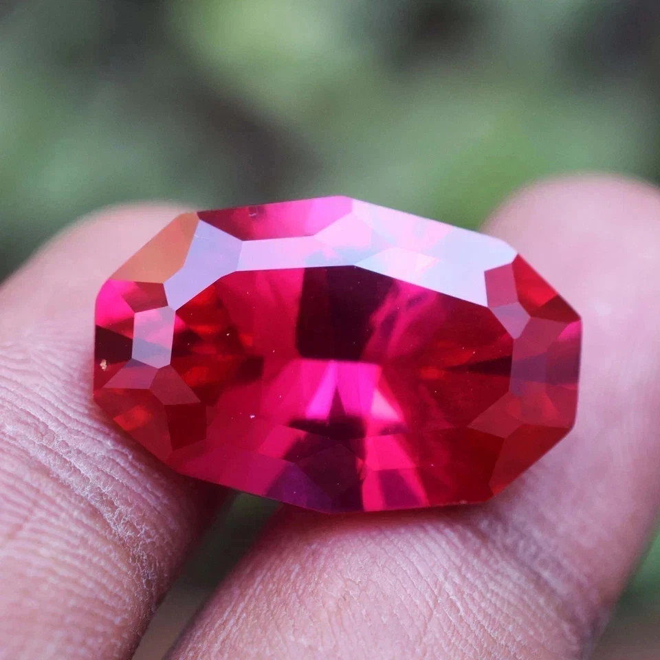 Natural Mozambique Red Pink Ruby Fancy Cut Certified Loose GEMSTONE 17.5 Ct