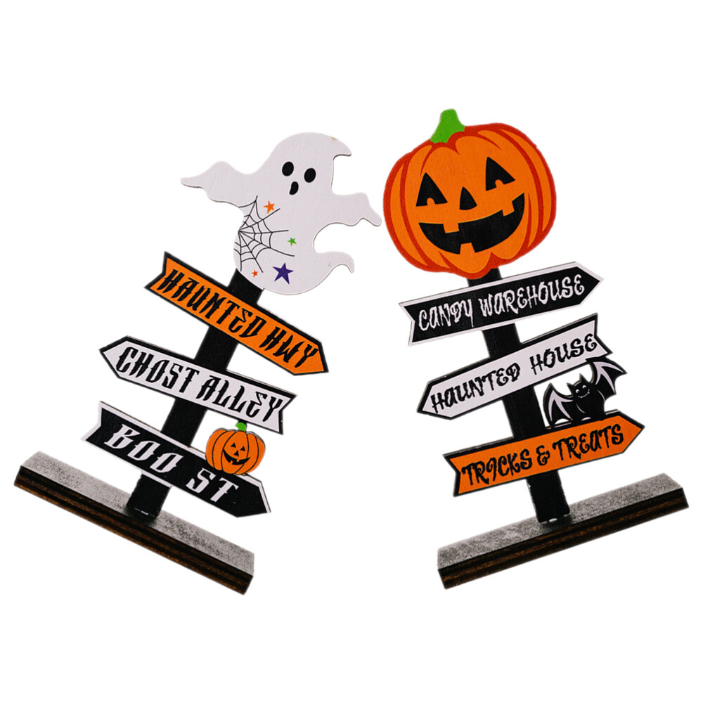 2 Halloween Ghost & Pumpkin Decorations for Tiered Trays