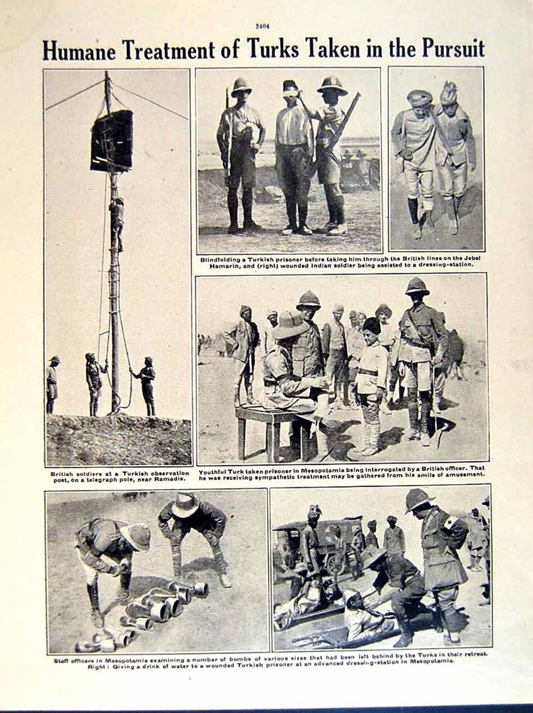 Original Old Vintage Print Mesopotamia British Siers Turkish 1919 World War