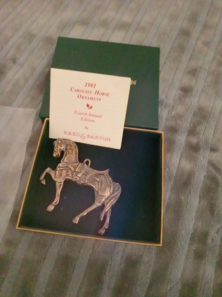 Reed and Barton Carousel Horse Silver Plated Ornament 4th Edition 1991
