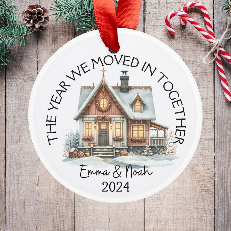 Custom Couples Ornament, First Place Together, First Christmas Living Togethe...