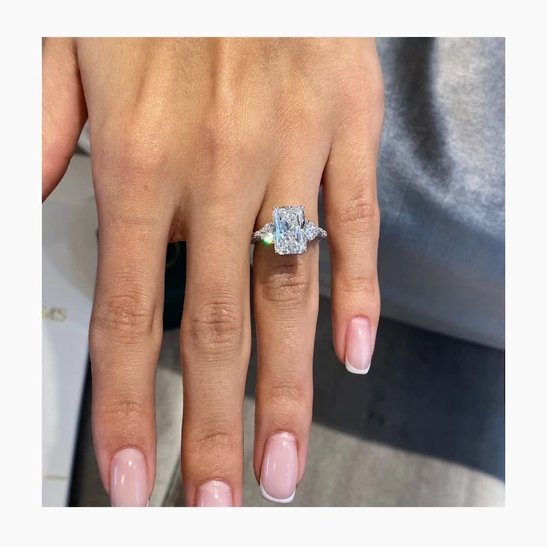 6.50Ct Radiant Cut IGI Certified Lab Grown Diamond Wedding Ring 14K White Gold