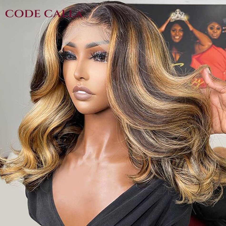 Colored Short Bob 13x4 Lace Front Wig Pre-Plucked Body Wave