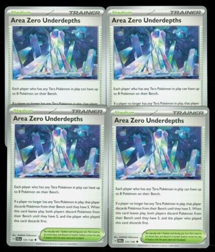 x4 Area Zero Underdepths 131/142 Stellar Crown Pokemon TCG  NM/M