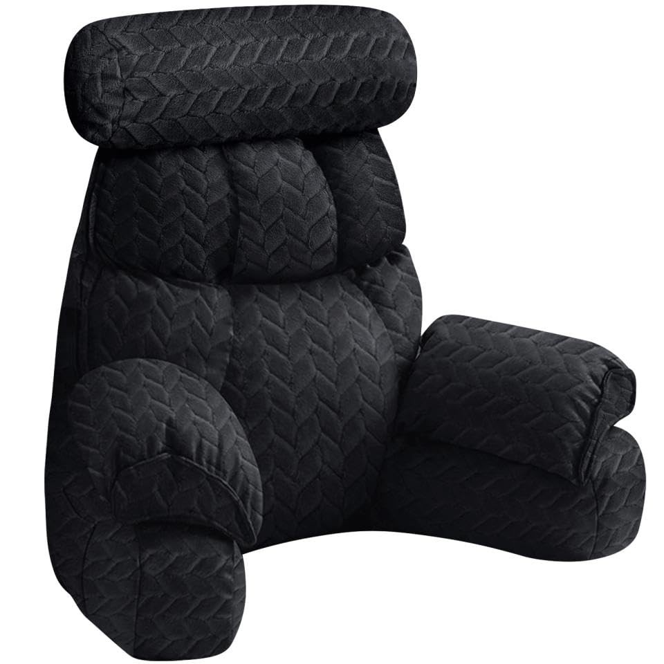 Adjustable Back Pillow for Bed with 9.4 Inch Armrests - Reading & Sitting Support