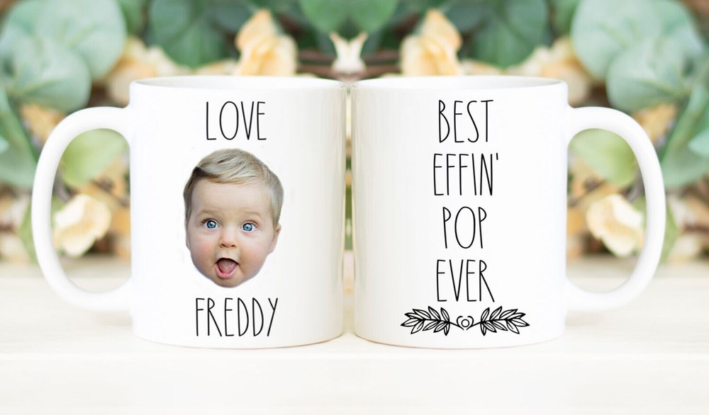 Best Effin' Pop Ever Mug Father's Day Gift Personalized With Photo Of Kids