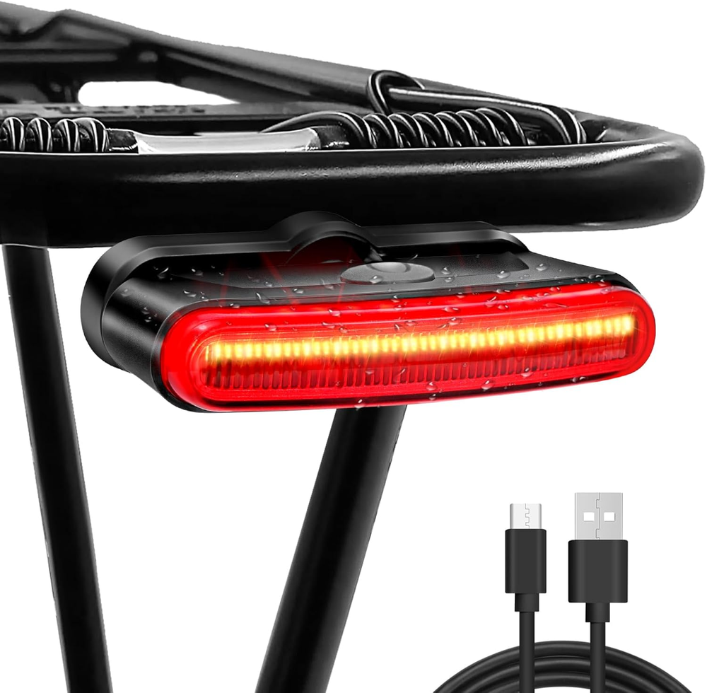 150 Lm Rechargeable Bike Tail Light, IPX6 Waterproof Bicycle Rear Cycling 220° W