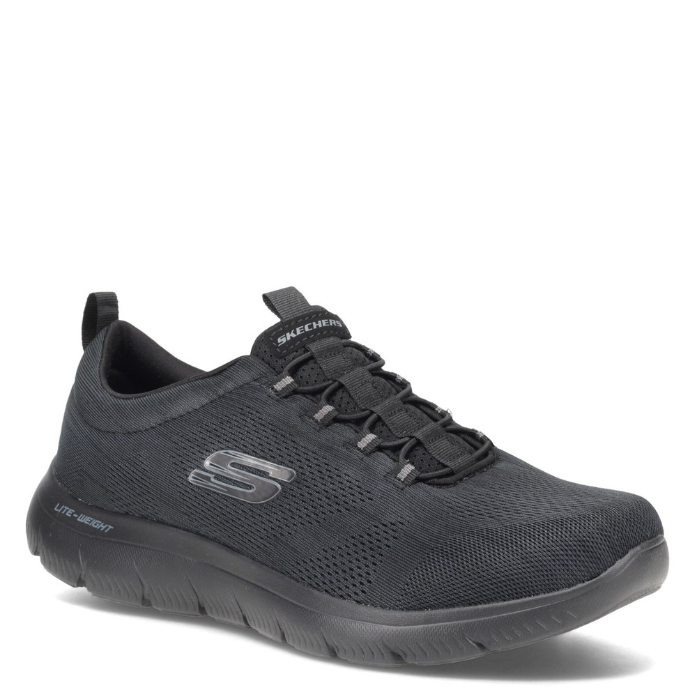 Men's Skechers, Summits - Louvin Sneaker - Wide Width 232186W-BBK Black/Black Fa