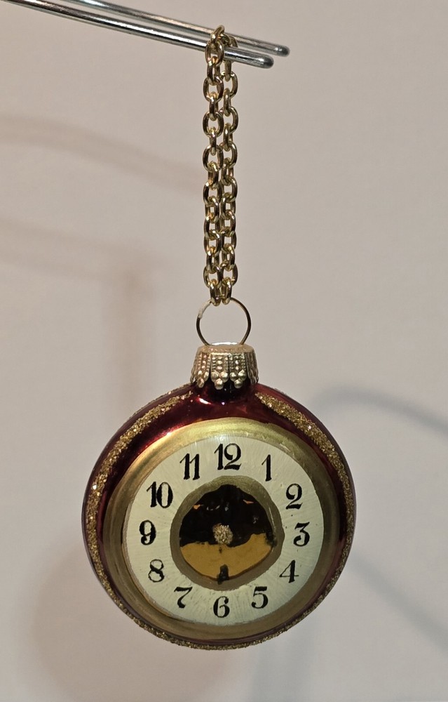 Discovery Channel Store Handblown Glass Santa's Watch Ornament