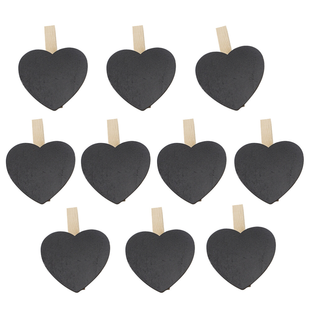 10pcs Mini Sweet Love Heart Shaped Wooden Pegs Photo Clips Note Memo Message