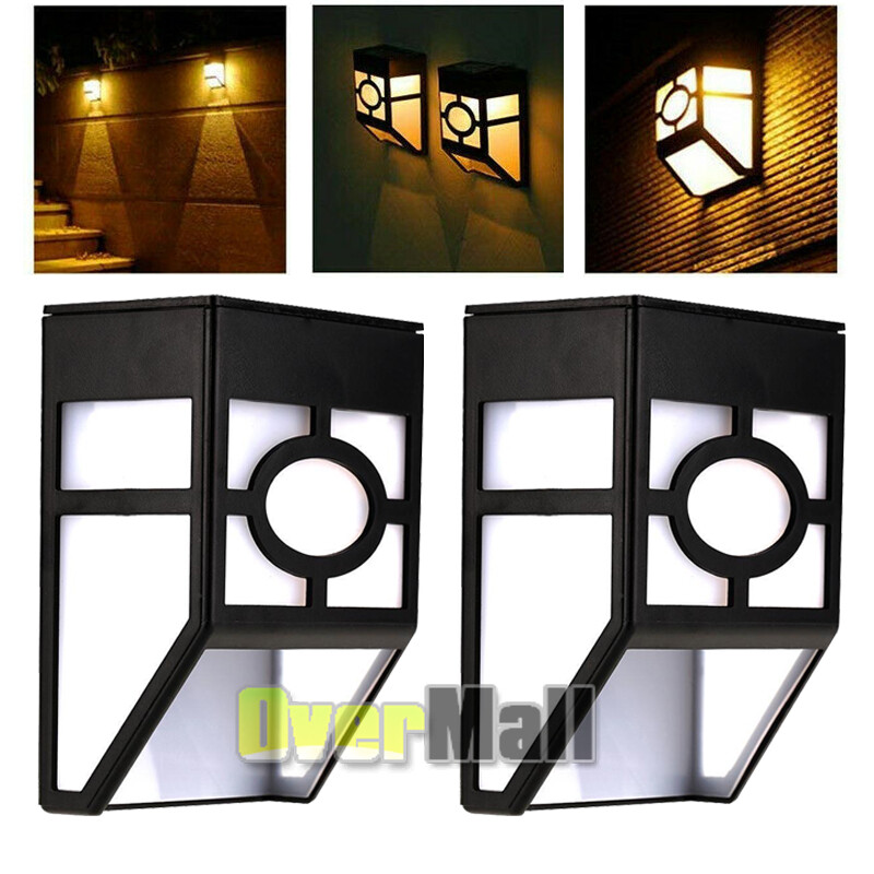 2 Pack Solar LED Deck Lights Outdoor Waterproof Stair Fence Lighting  