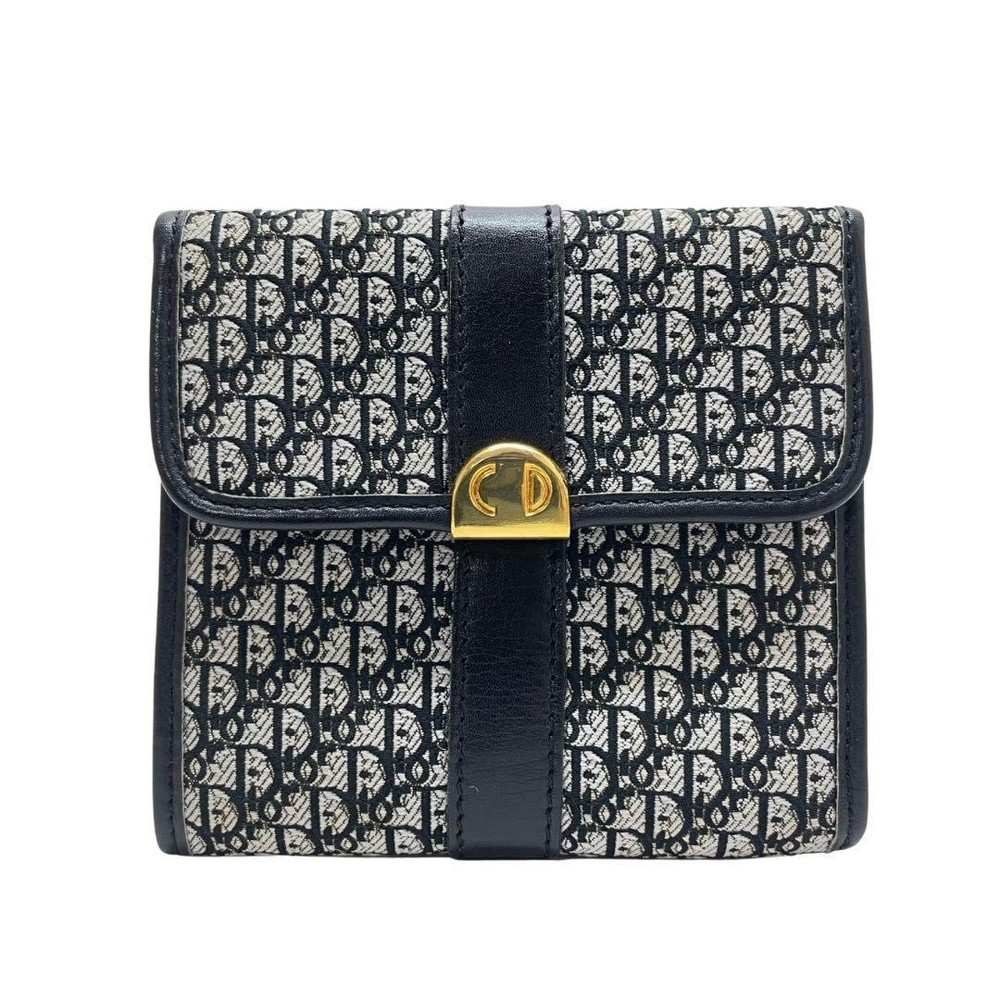 Vintage Christian Dior Trotter Tri-Fold Leather Wallet