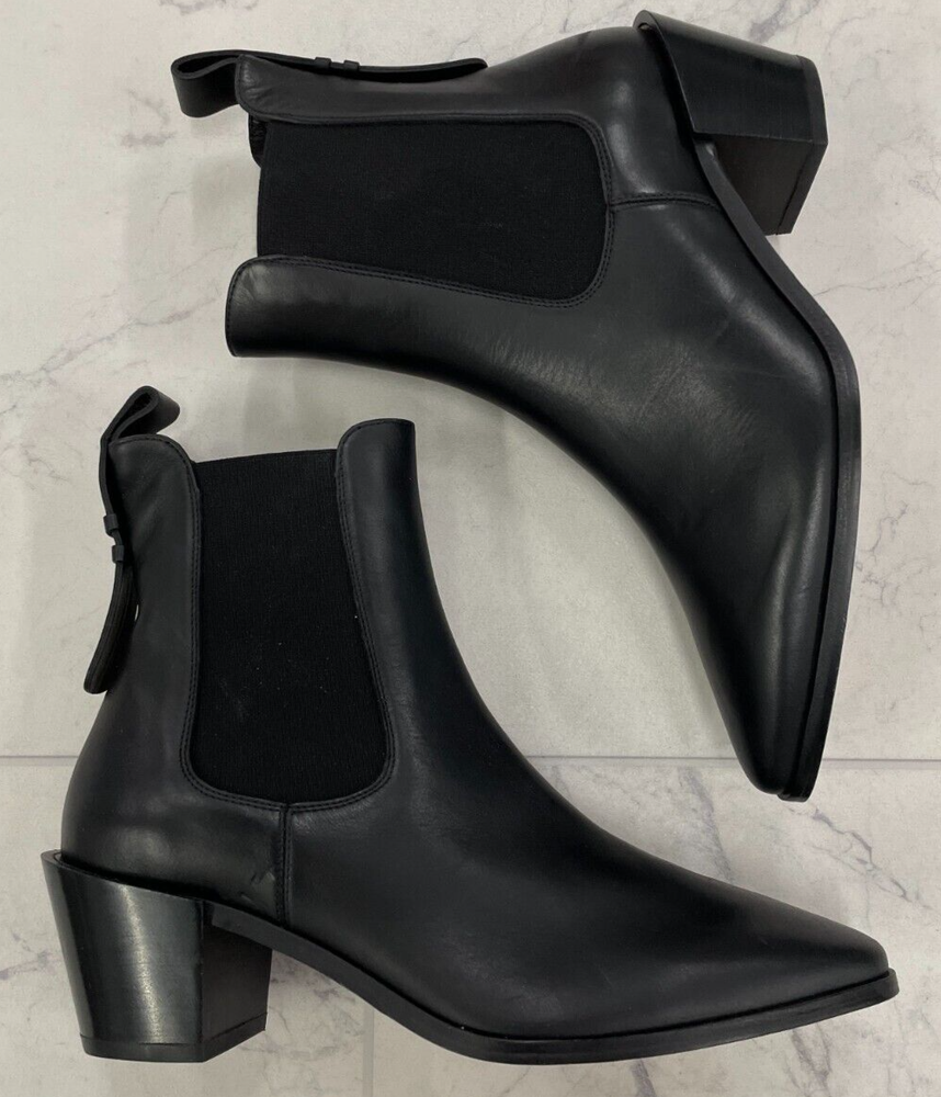 Frame Women Le Lexington Chelsea Suede Ankle Bootie In Black Size: EU37(US:6.5)