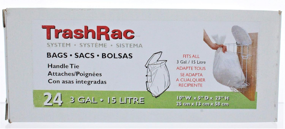 3 Gal. Trash Bags Handle Tie 24 Pk