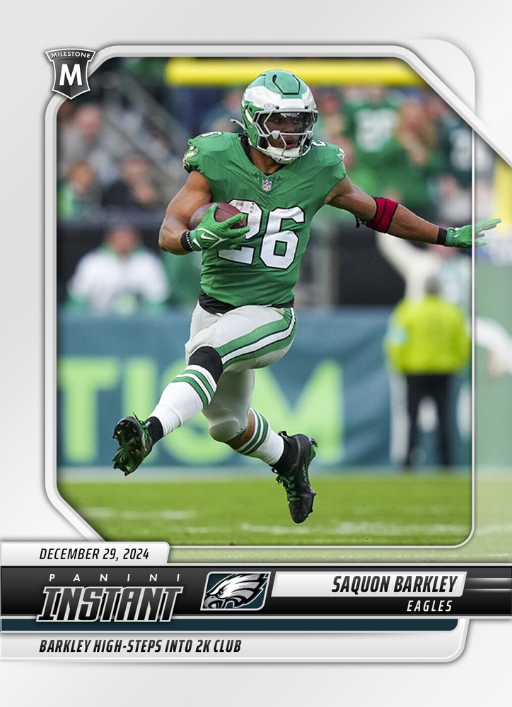 PRESALE: Saquon Barkley 2000 Yard Milestone 2024 Panini Instant NFL #236 - Base-image