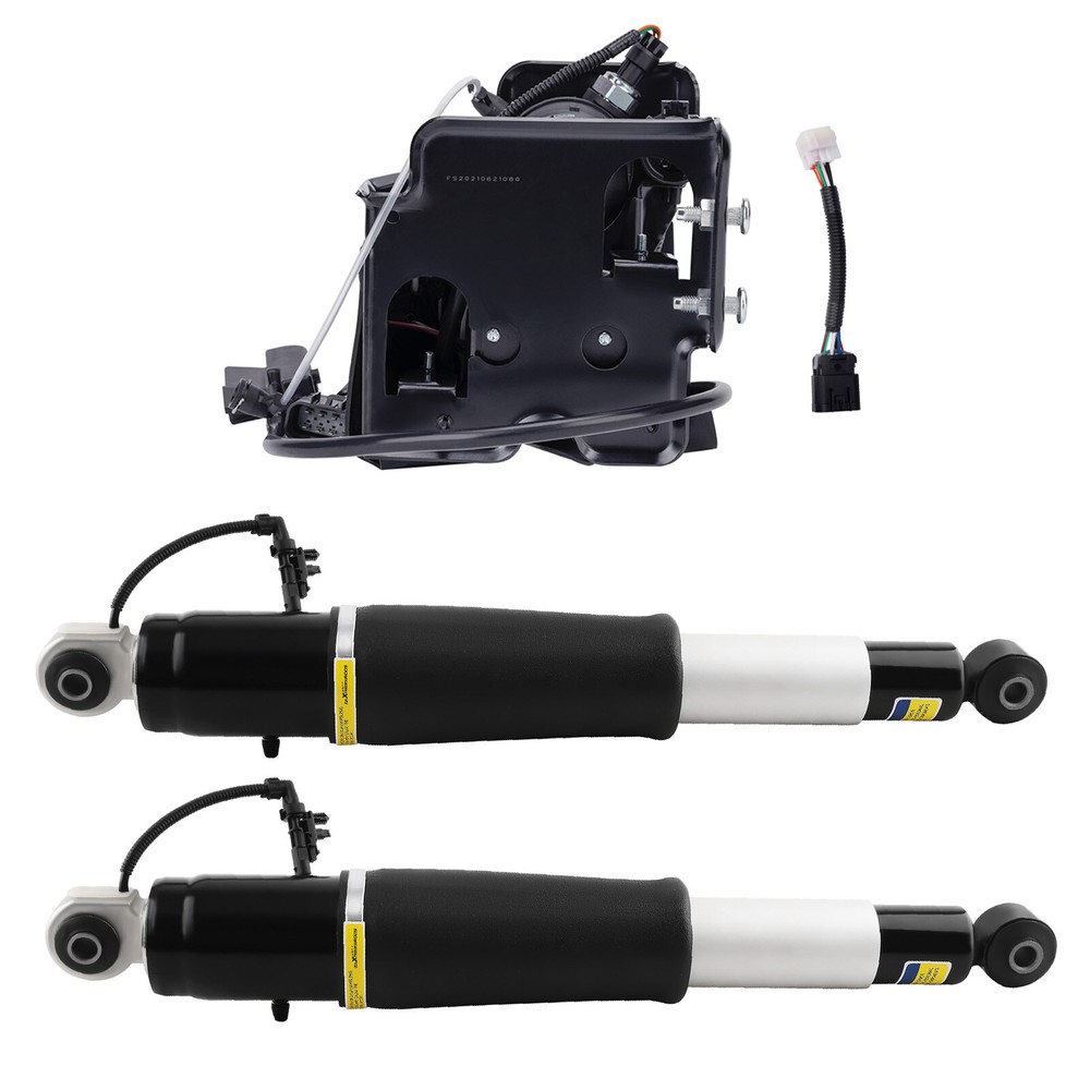 Pair Air Suspension shocks + 1x Air Compressor For Escalade Suburban Tahoe Yukon