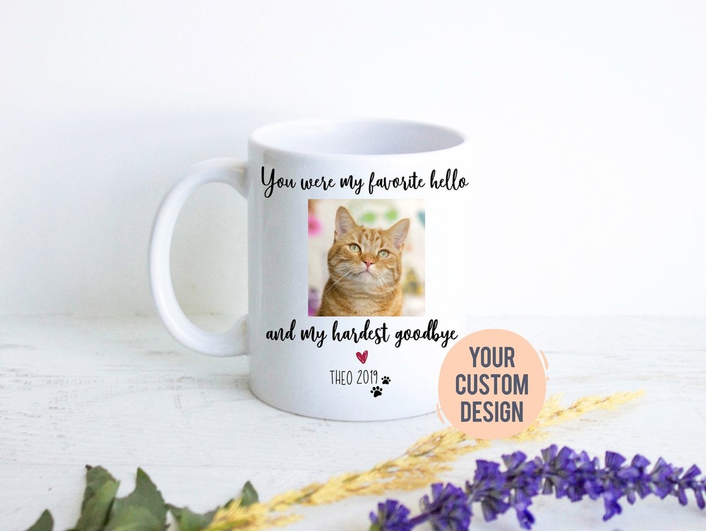 Personalized Pet Loss Gift Custom Pet Memorial Death Of Cat Cat Coffee Cup Cat