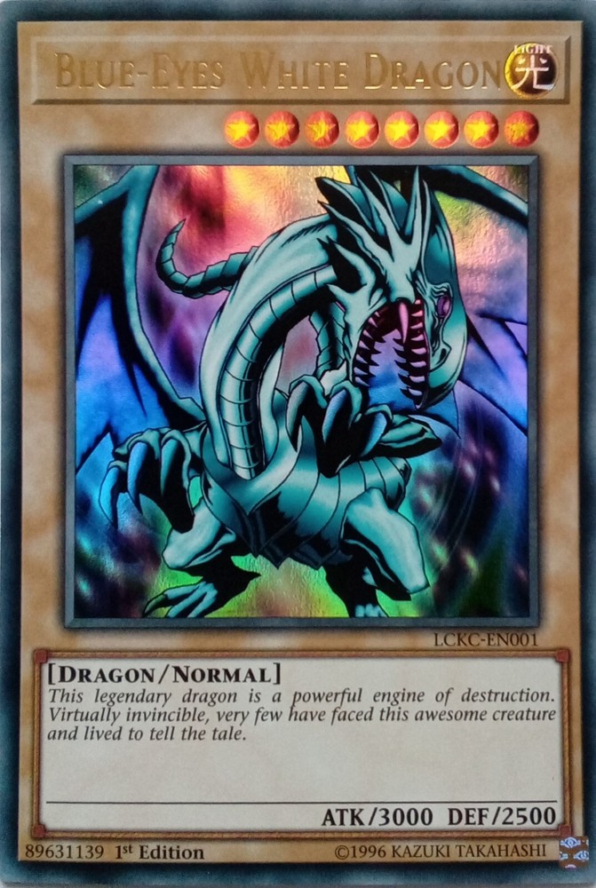 Ultra Rare 1st Edition Blue Eyes White Dragon LCKC-EN001 YuGiOh Card