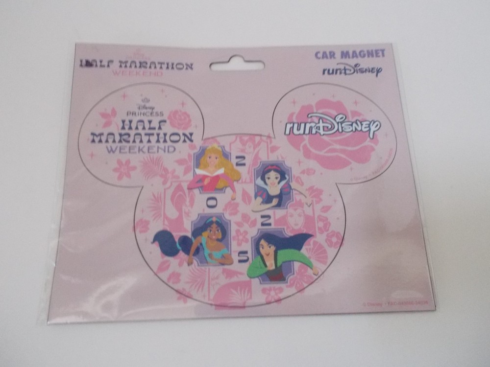NEW 2025 Pink Mickey Ear run DISNEY PRINCESS HALF MARATHON WEEKEND Car Magnet