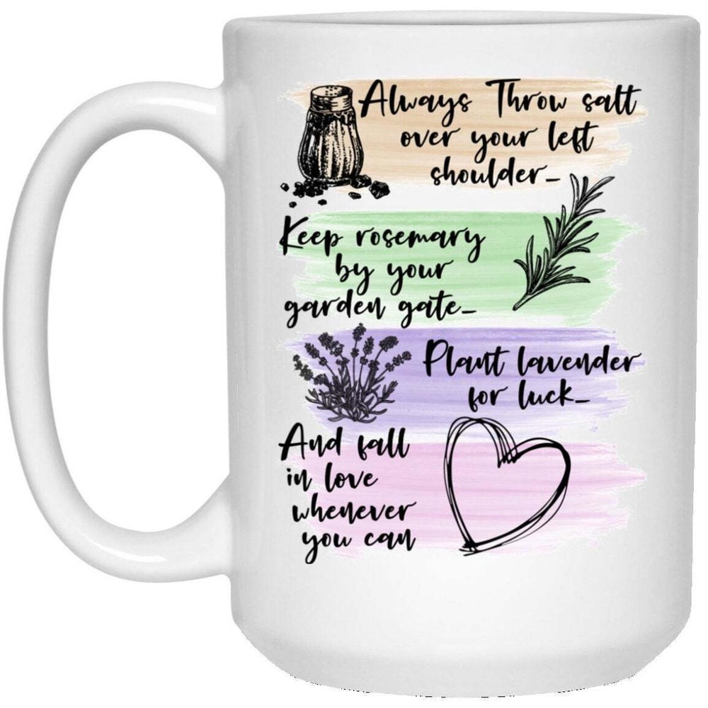 Always Throw Salt Over Your Left Shoulder White Mug - Coffee Mug