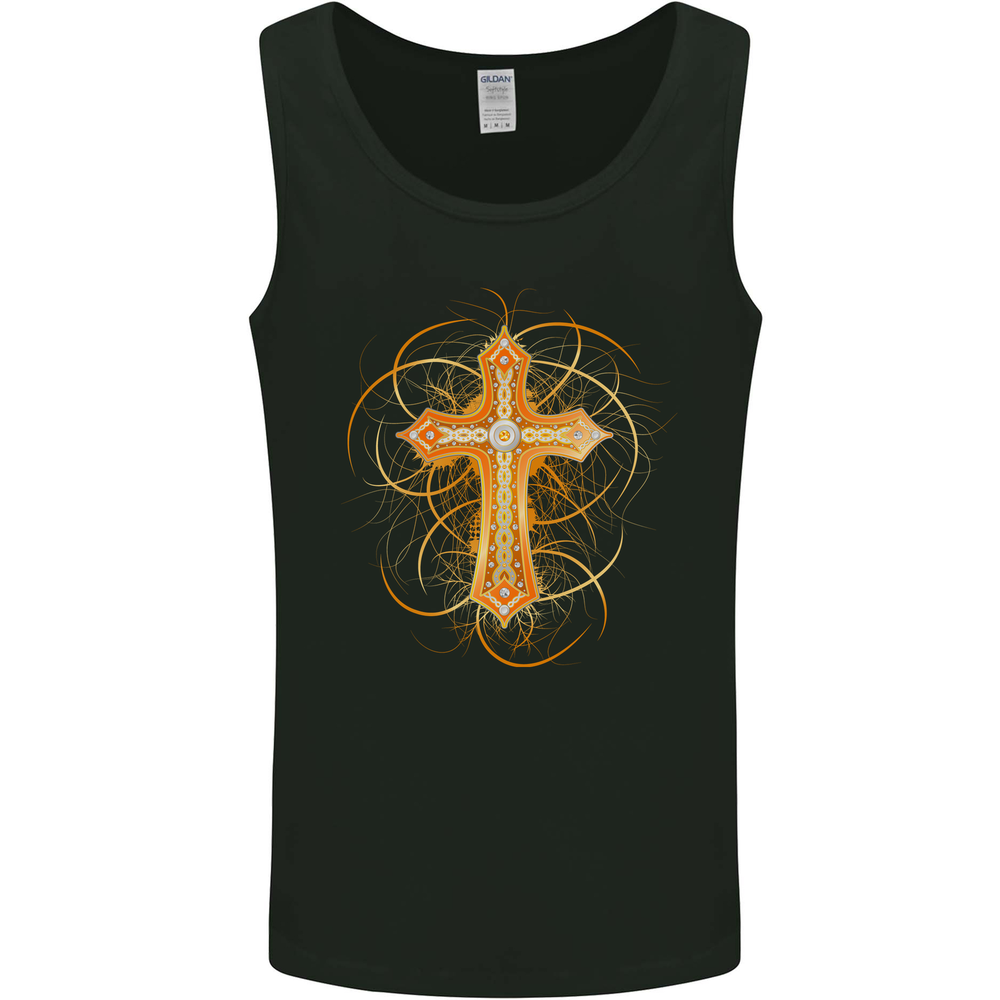 Christian Cross Medieval Fantasy Gothic Mens Vest Tank Top