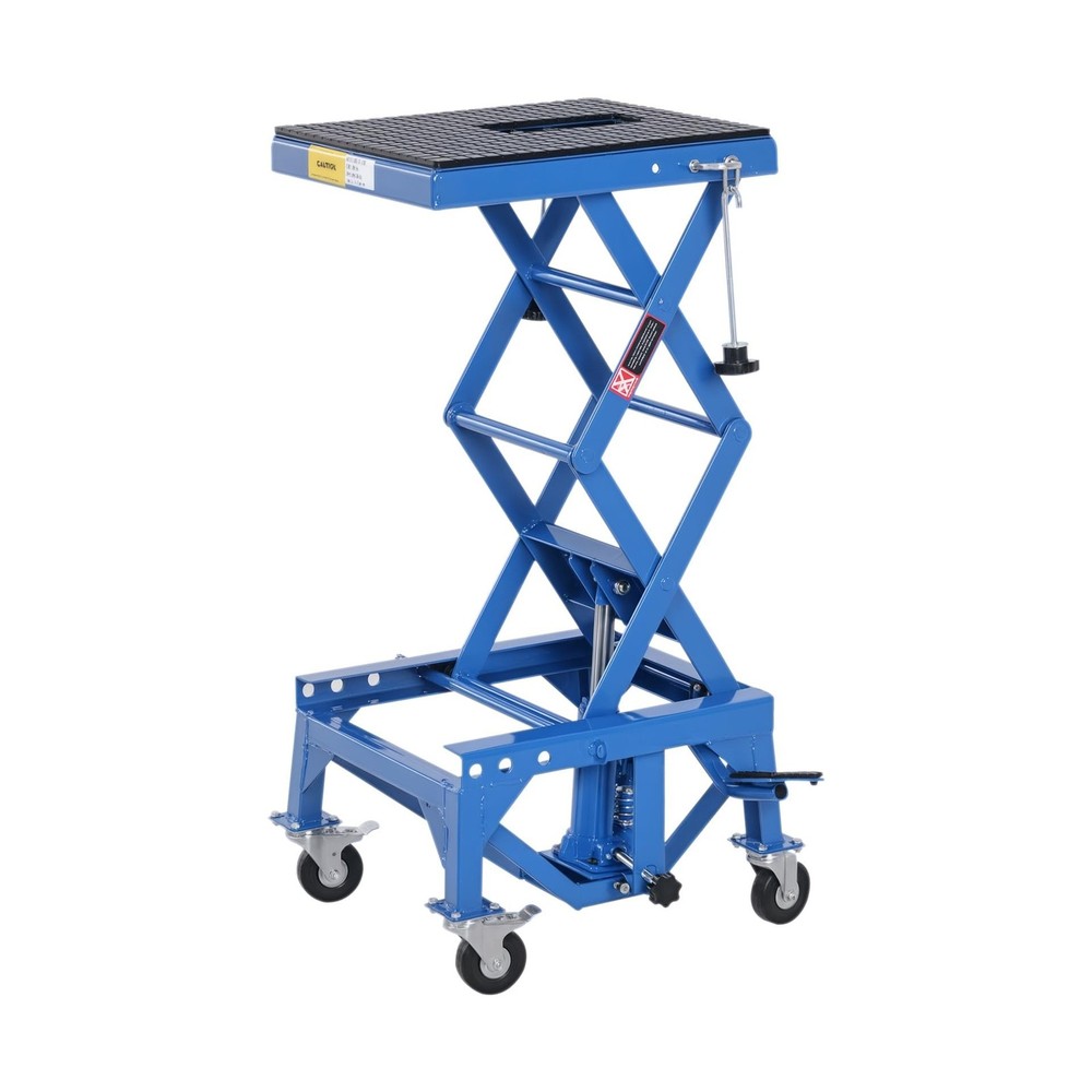 DURHAND 300 lbs Hydraulic Motorcycle Scissor Jack Lift Foot Step Wheels for S...