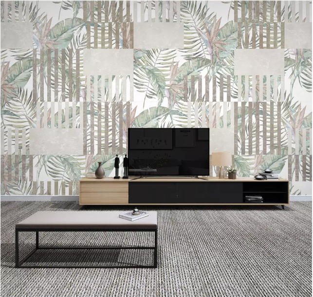 3D Green Leaf Print ZHUA20078 Wallpaper Wall Murals Removable Self-adhesive Ann