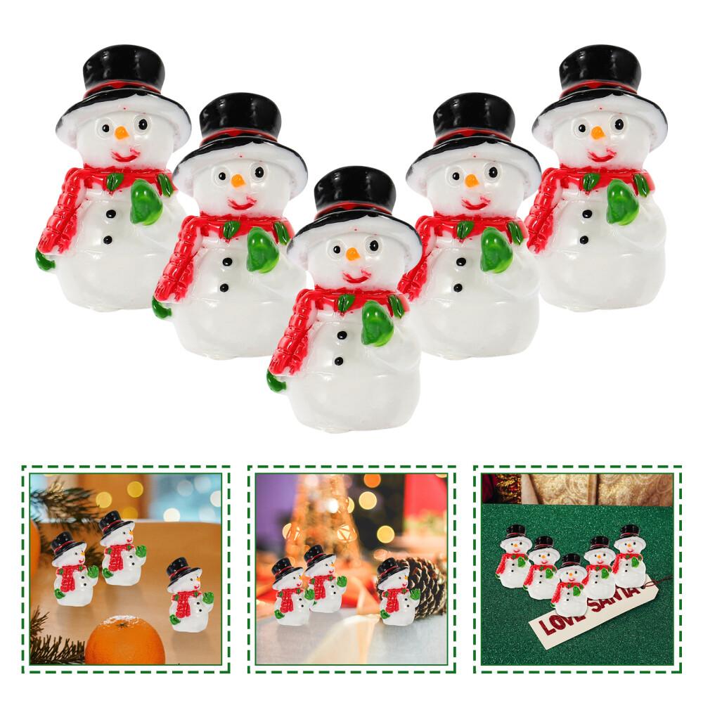 10 Pcs Mini Snowman Ornaments Micro Landscape DIY Accessories