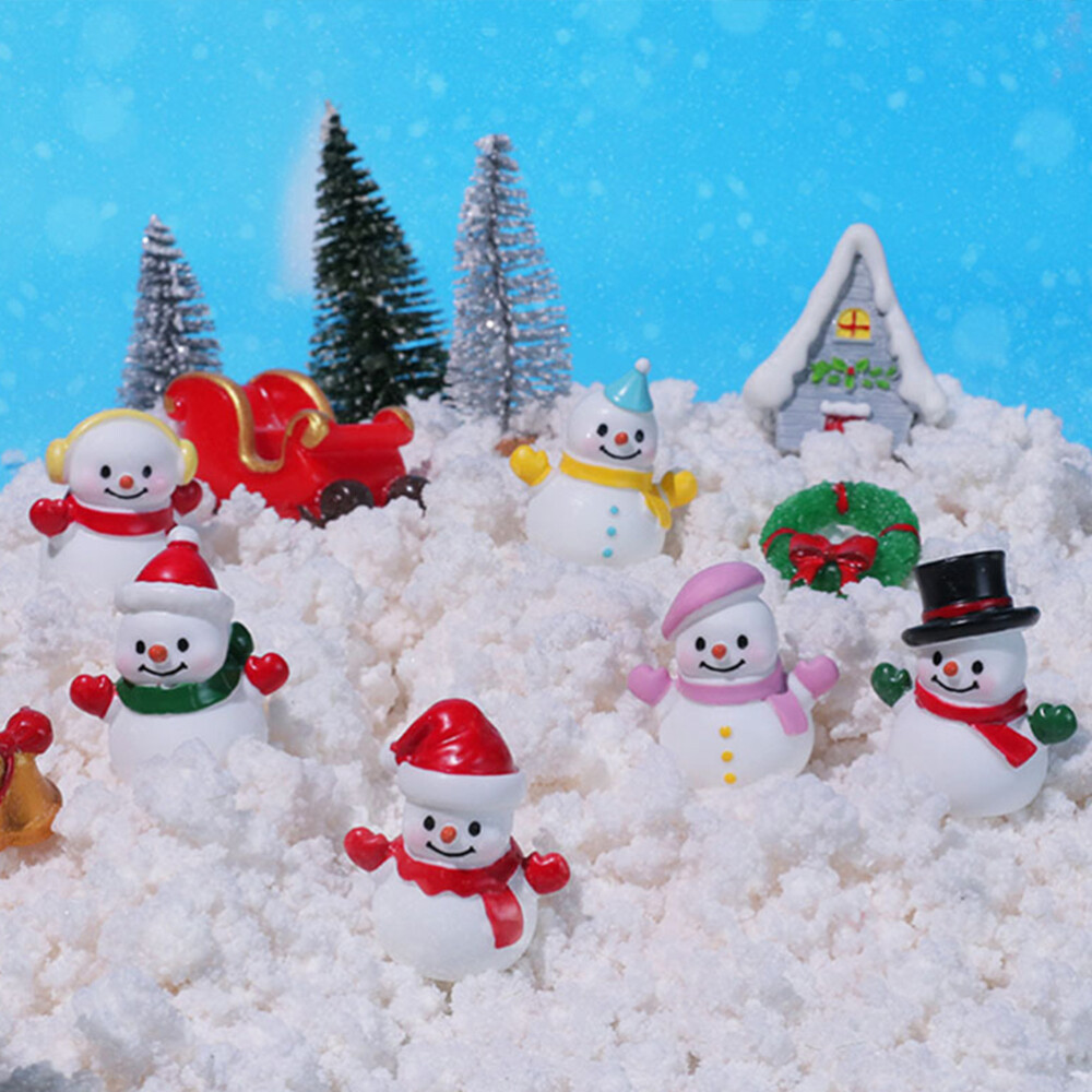 6 Pcs Lighted Christmas Snowman Mini Figurines Indoor Snowballs