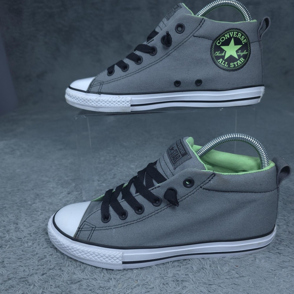Converse Chuck Taylor All Star Shoes Youth Size 6 Gray Mid Top Sneakers Lined