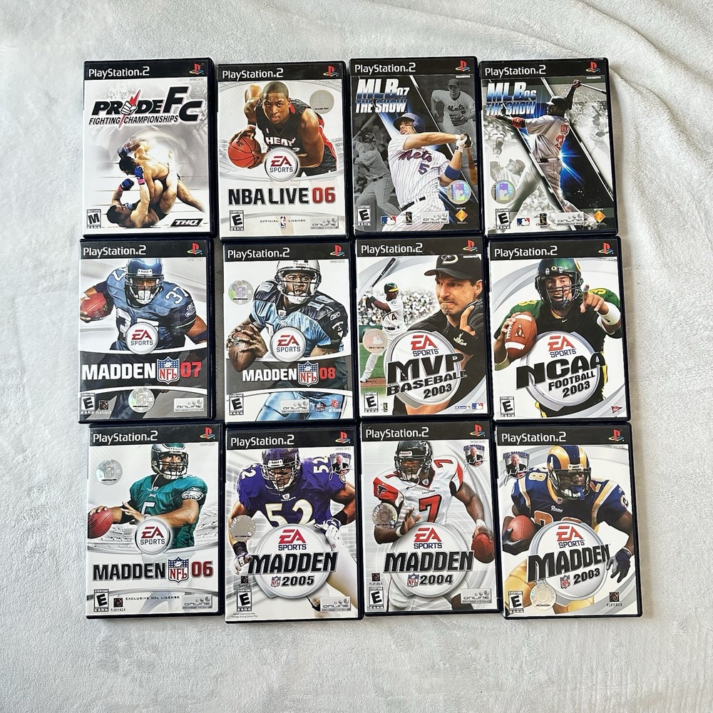 12 Sports Game Lot PS2 Madden Ncaa Football Nba
