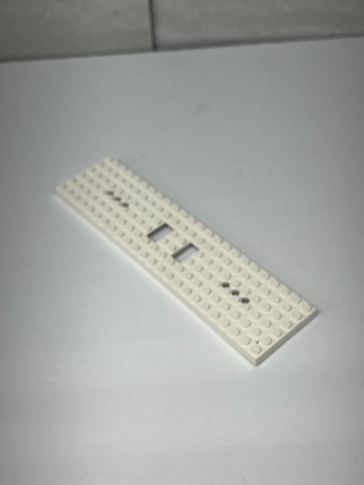 Lot Of 1 LEGO Train Base 6x24 3 Holes 1x2 Cutout White 6584