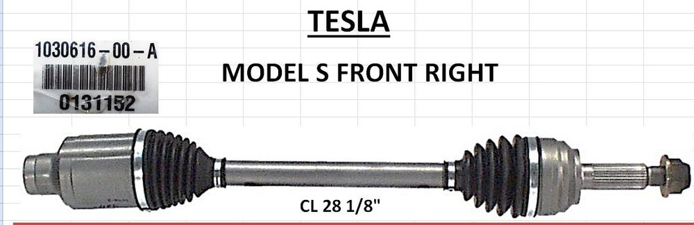 2015 Tesla Model S 70d Front Left Driver Side CV Axle Shaft 1030616-00-a