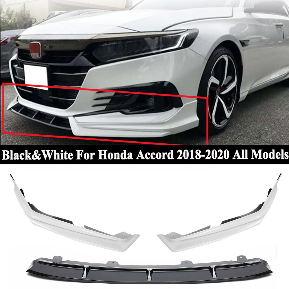 For Honda Accord 2018-2020 Black White Front Bumper Lip Splitter Spoiler Kits