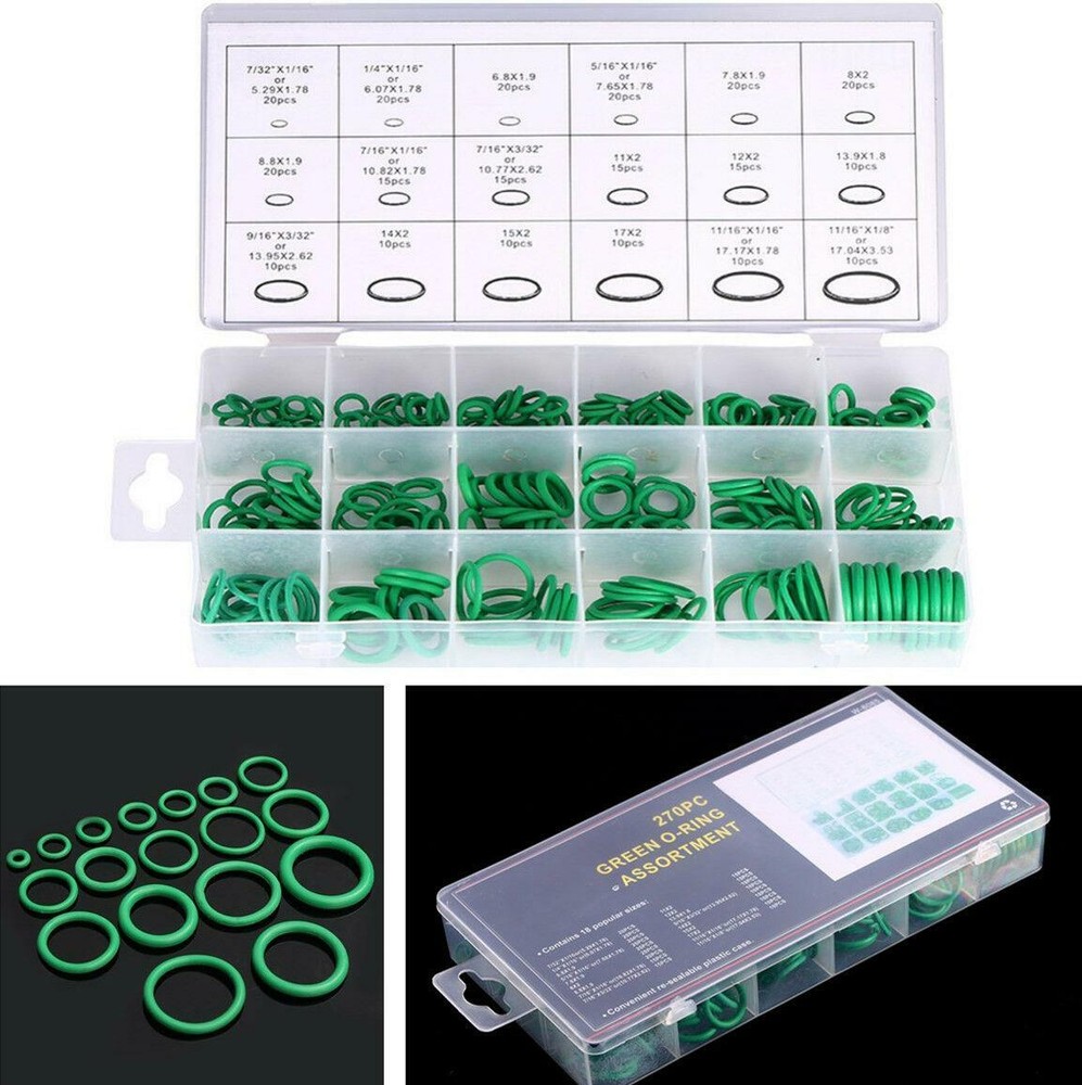 270 Pcs 18 Sizes Auto Car Air Conditioning A/C System Rubber O-Ring Seals Kit