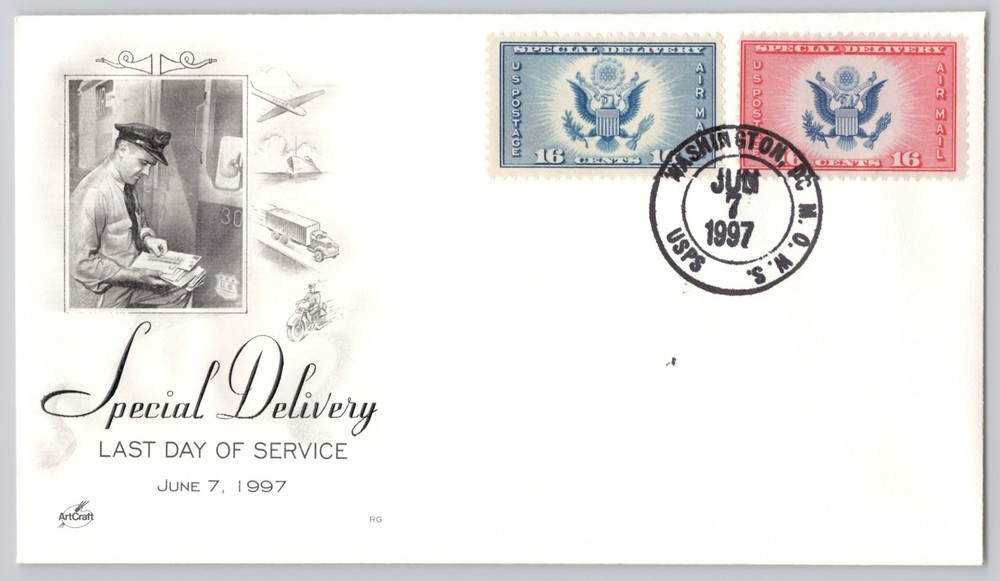 Washington, DC — Special Delivery Last Day Service cachet, Modern, June 7 1997